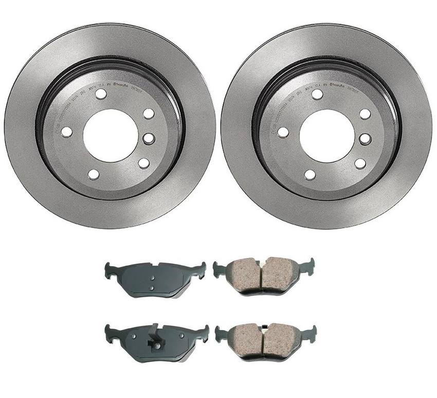 BMW Disc Brake Pad and Rotor Kit – Rear (294mm) (Ceramic) (EURO) 34216864044 – Akebono Euro Ultra-Premium 4119892KIT