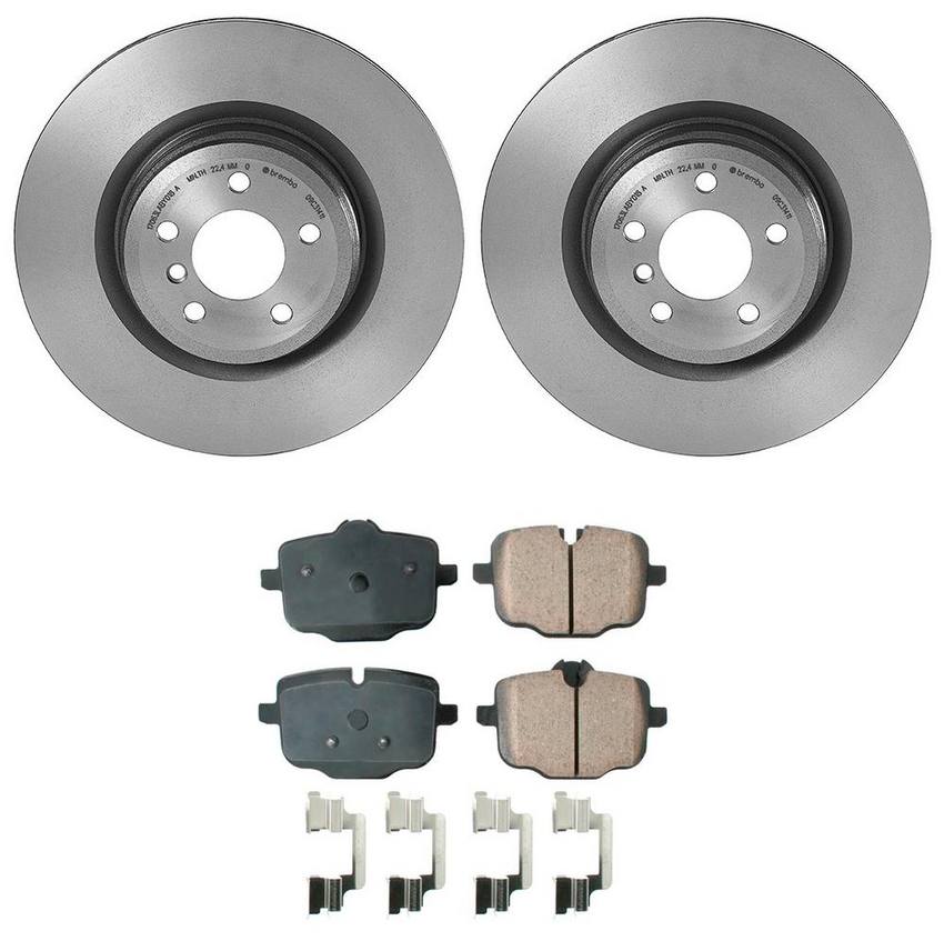 BMW Disc Brake Pad and Rotor Kit – Rear (370mm) (Ceramic) (EURO) 34216857805 – Akebono Euro Ultra-Premium 4119893KIT