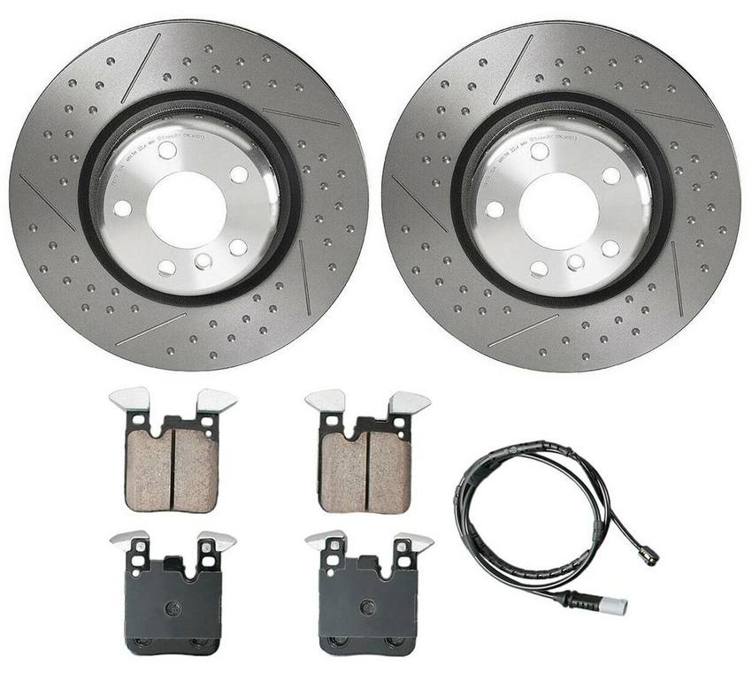 BMW Disc Brake Pad and Rotor Kit – Rear (345mm) (Ceramic) (EURO) 34218099354 – Akebono Euro Ultra-Premium 4119896KIT