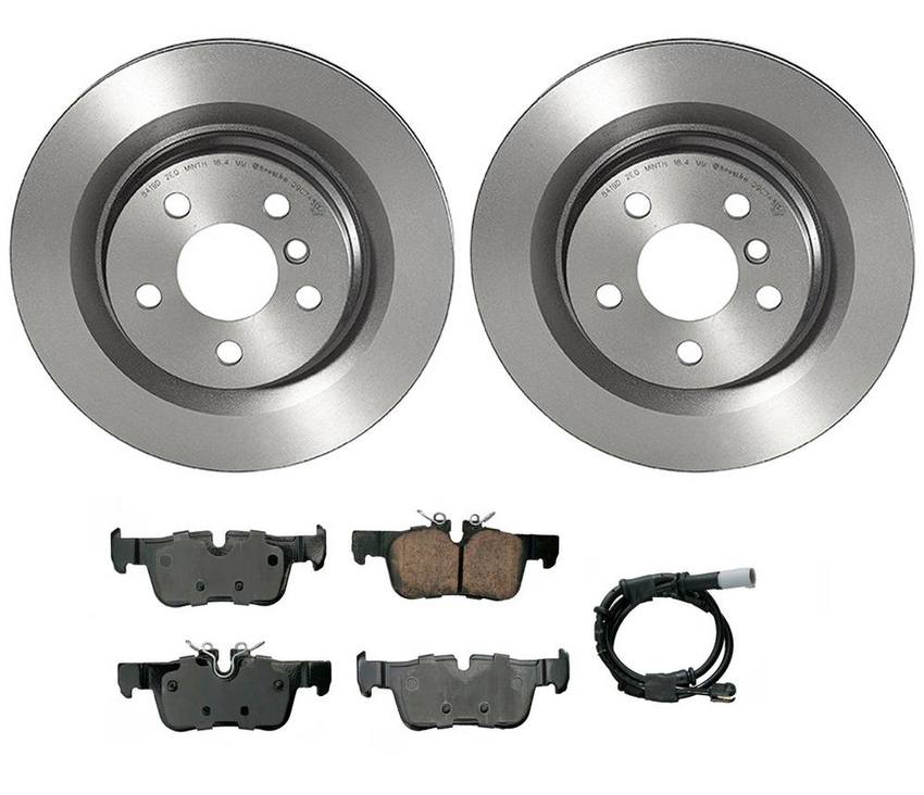 BMW Mini Disc Brake Pad and Rotor Kit – Rear (300mm) (Ceramic) (EURO) 34216860403 – Akebono Euro Ultra-Premium 4120945KIT