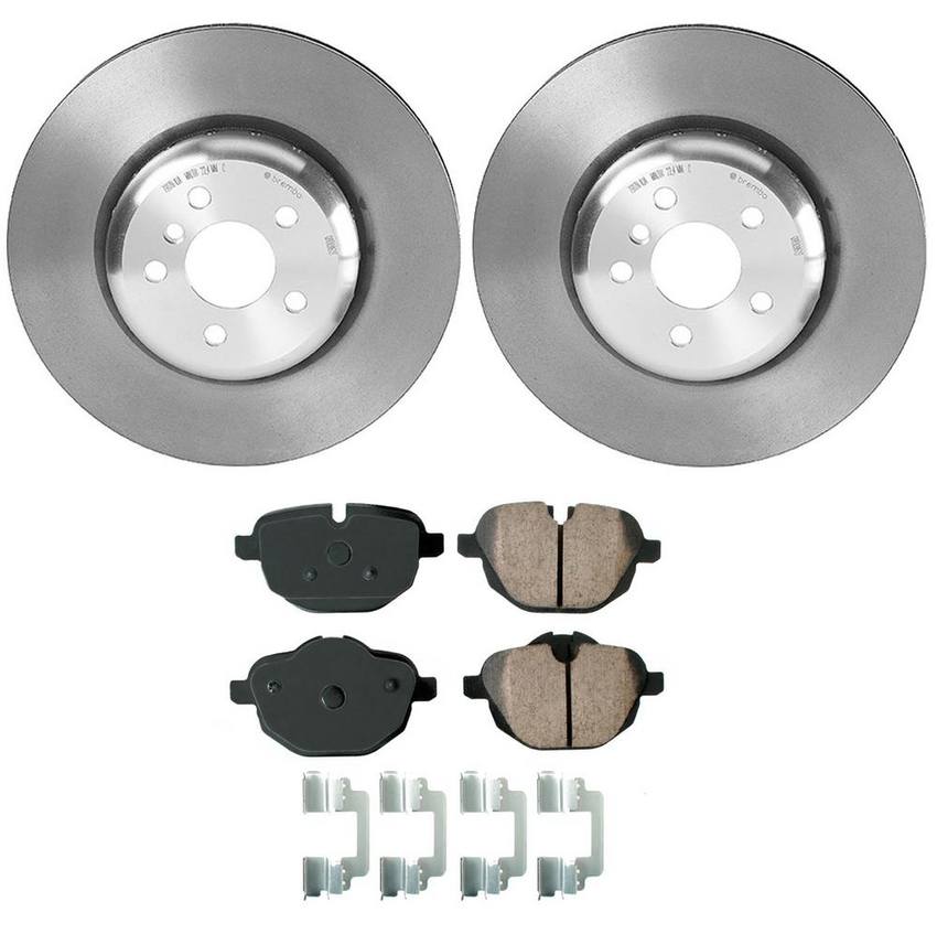 BMW Disc Brake Pad and Rotor Kit – Rear (345mm) (Ceramic) (EURO) 34216885452 – Akebono Euro Ultra-Premium 4121689KIT