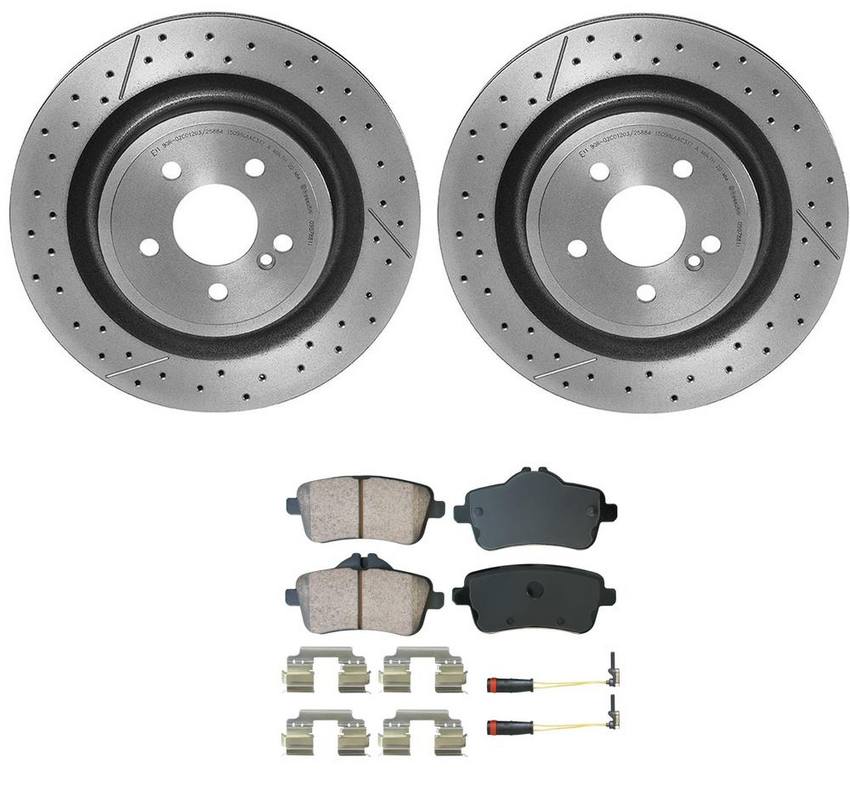 Mercedes Disc Brake Pad and Rotor Kit – Rear (330mm) (Ceramic) (EURO) 1724230112 – Akebono Euro Ultra-Premium 4122279KIT