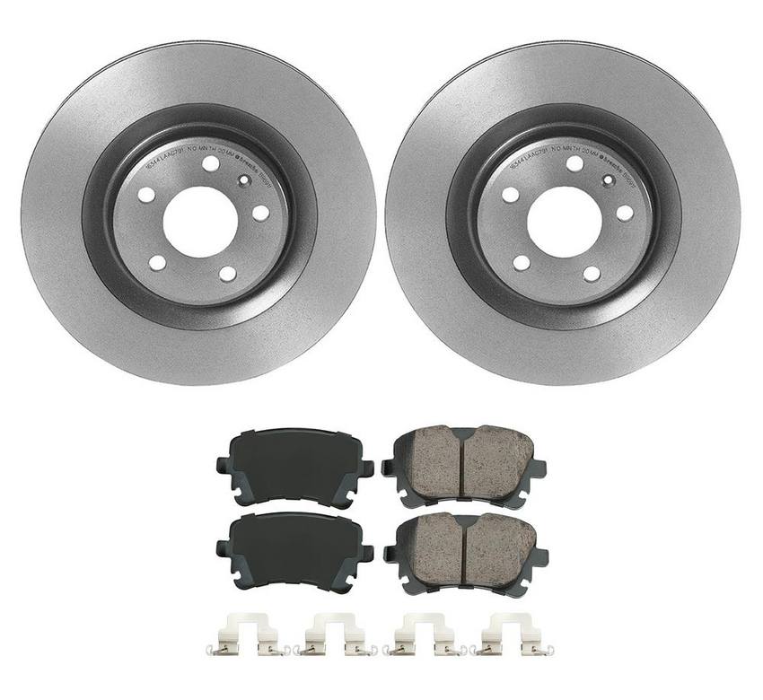 Audi Disc Brake Pad and Rotor Kit – Rear (330mm) (Ceramic) (EURO) 8W0615601E – Akebono Euro Ultra-Premium 4122304KIT