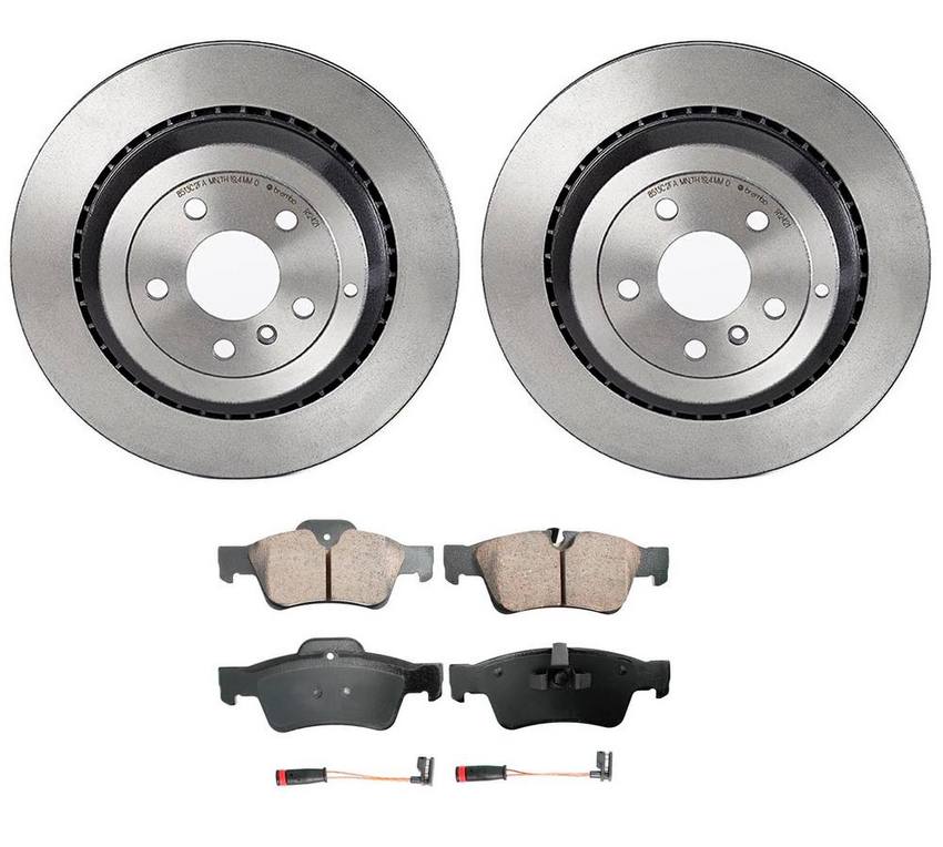 Mercedes Disc Brake Pad and Rotor Kit – Rear (330mm) (Ceramic) (EURO) 1644231312 – Akebono Euro Ultra-Premium 4122307KIT