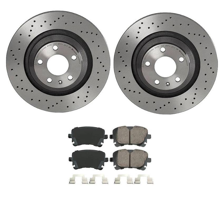 Audi Disc Brake Pad and Rotor Kit – Rear (330mm) (Xtra) (Ceramic) (EURO) 8K0698451G – Akebono Euro Ultra-Premium 4122321KIT