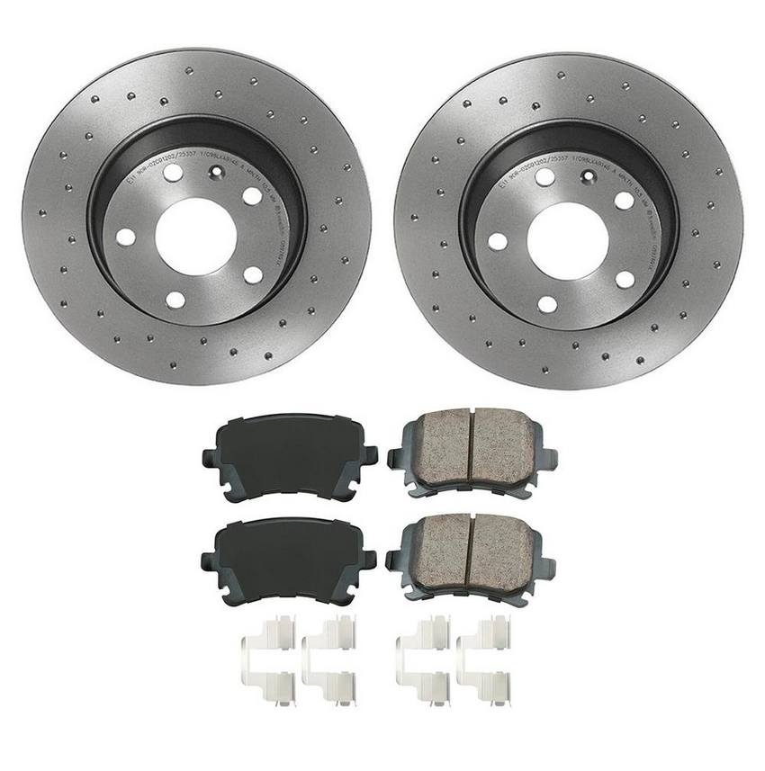 Audi Disc Brake Pad and Rotor Kit – Rear (286mm) (Xtra) (Ceramic) (EURO) 8J0615601 – Akebono Euro Ultra-Premium 4122324KIT