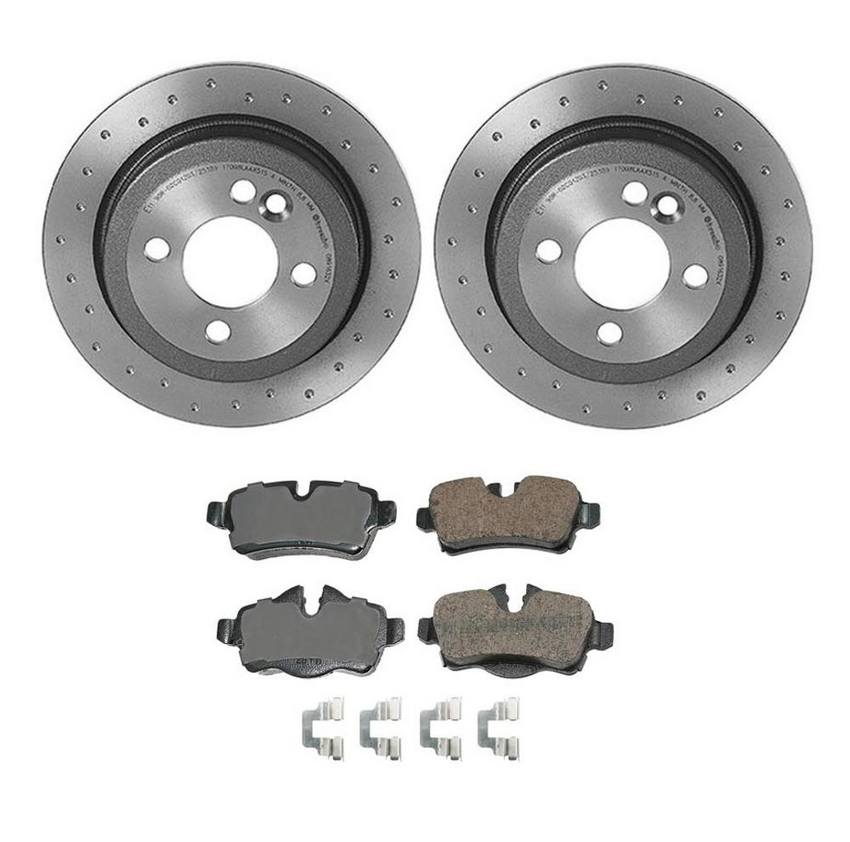 Mini Disc Brake Pad and Rotor Kit – Rear (259mm) (Xtra) (Ceramic) (EURO) 34216794059 – Akebono Euro Ultra-Premium 4122325KIT