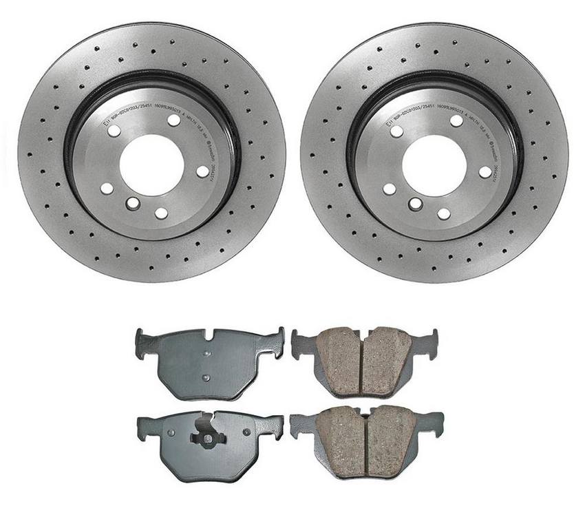 BMW Disc Brake Pad and Rotor Kit – Rear (320mm) (Xtra) (Ceramic) (EURO) 34216784135 – Akebono Euro Ultra-Premium 4122326KIT