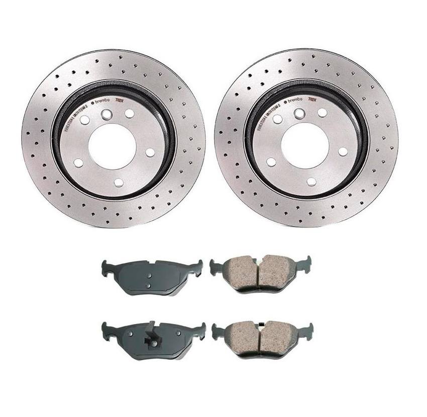 BMW Disc Brake Pad and Rotor Kit – Rear (294mm) (Xtra) (Ceramic) (EURO) 34216864056 – Akebono Euro Ultra-Premium 4122332KIT