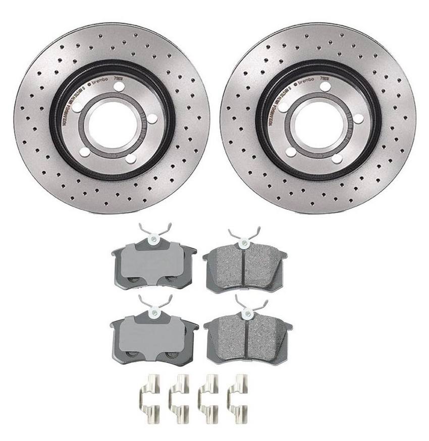 Audi Disc Brake Pad and Rotor Kit – Rear (280mm) (Xtra) (Ceramic) (EURO) 8E0698451L – Akebono Euro Ultra-Premium 4122333KIT