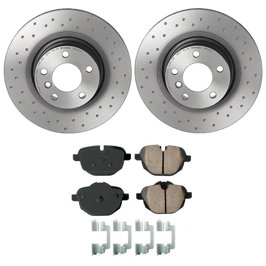 BMW Disc Brake Pad and Rotor Kit – Rear (330mm) (Xtra) (Ceramic) (EURO) 34216885452 – Akebono Euro Ultra-Premium 4122337KIT