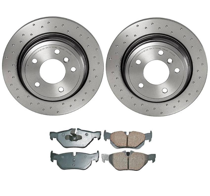 BMW Disc Brake Pad and Rotor Kit – Rear (300mm) (Xtra) (Ceramic) (EURO) 34216864901 – Akebono Euro Ultra-Premium 4122339KIT