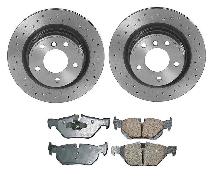 BMW Disc Brake Pad and Rotor Kit – Rear (300mm) (Xtra) (Ceramic) (EURO) 34216855007 – Akebono Euro Ultra-Premium 4122342KIT