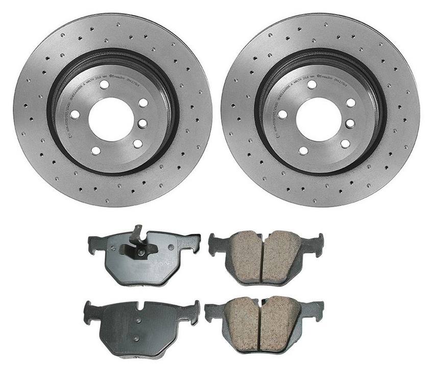 BMW Disc Brake Pad and Rotor Kit – Rear (336mm) (Xtra) (Ceramic) (EURO) 34216855004 – Akebono Euro Ultra-Premium 4122343KIT