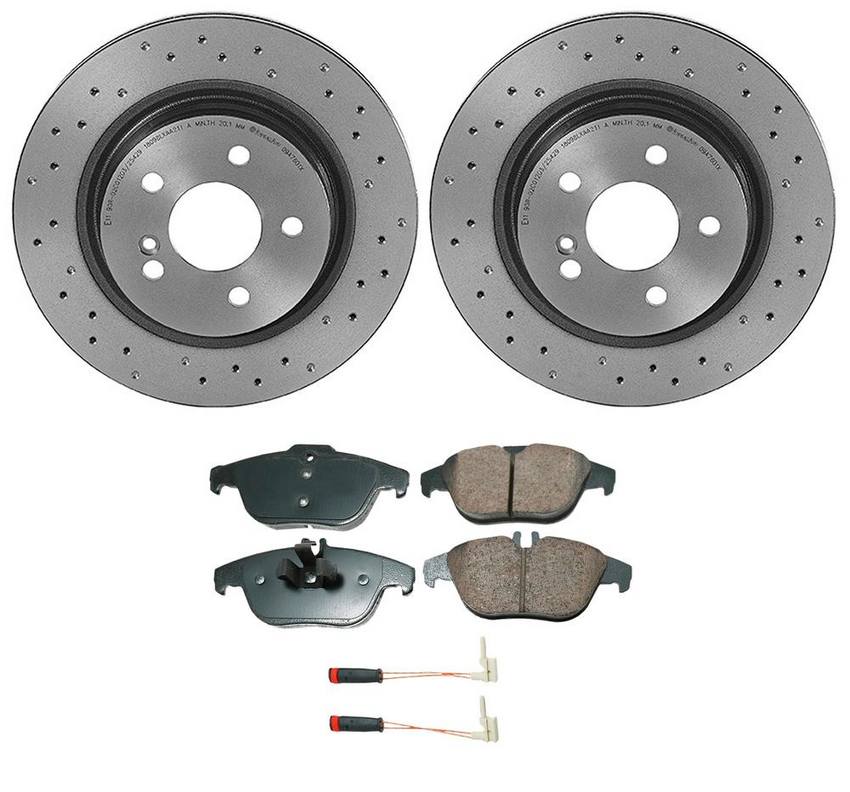 Mercedes Disc Brake Pad and Rotor Kit – Rear (300mm) (Xtra) (Ceramic) (EURO) 0074208520 – Akebono Euro Ultra-Premium 4122345KIT