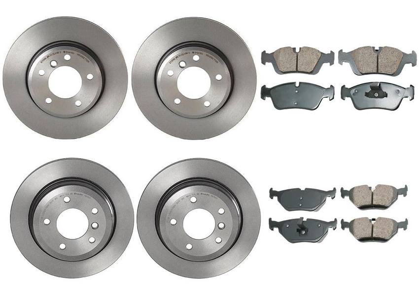 BMW Disc Brake Pad and Rotor Kit – Front and Rear (300mm/294mm) (Ceramic) (EURO) 34216864044 – Akebono Euro Ultra-Premium 4122485KIT