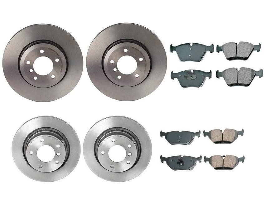 BMW Disc Brake Pad and Rotor Kit – Front and Rear (325mm/294mm) (Ceramic) (EURO) 34216794303 – Akebono Euro Ultra-Premium 4122509KIT