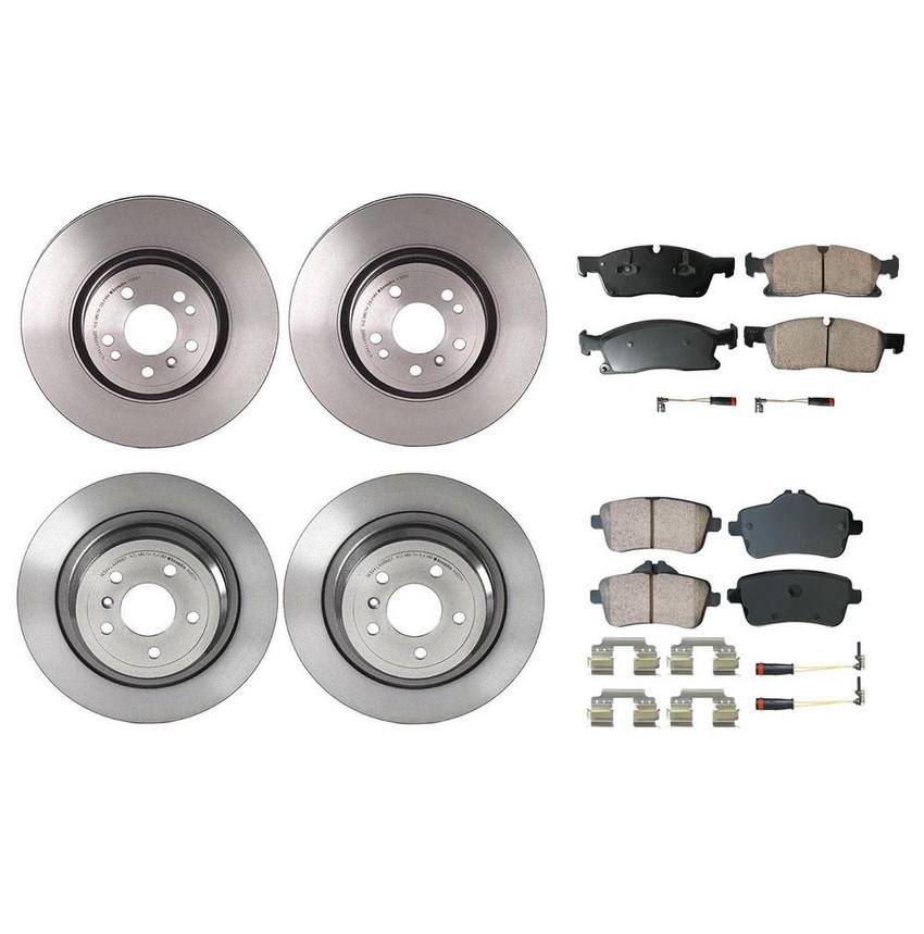 Mercedes Disc Brake Pad and Rotor Kit – Front and Rear (330mm/325mm) (Ceramic) (EURO) 1664230500 – Akebono Euro Ultra-Premium 4122630KIT