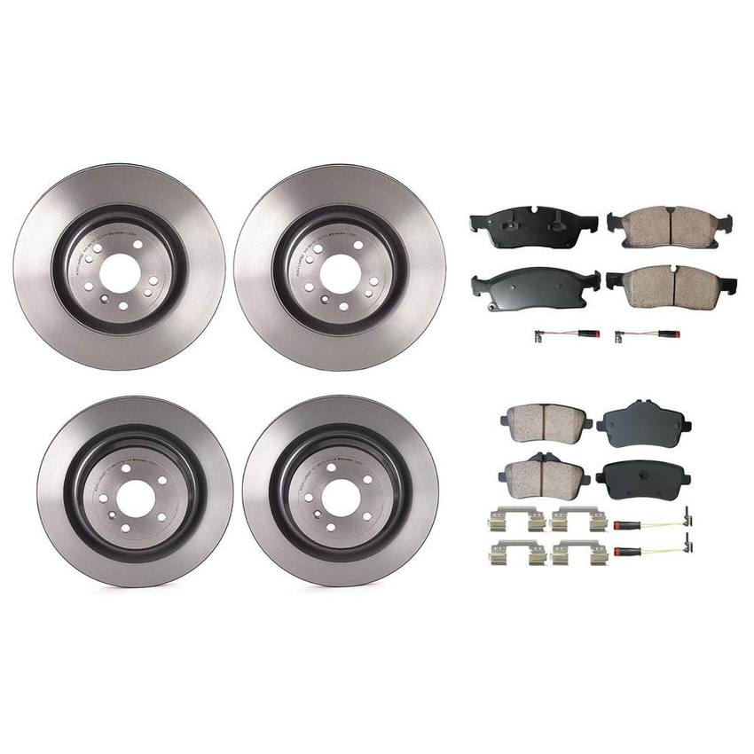 Mercedes Disc Brake Pad and Rotor Kit – Front and Rear (350mm/345mm) (Ceramic) (EURO) 1664230700 – Akebono Euro Ultra-Premium 4122636KIT