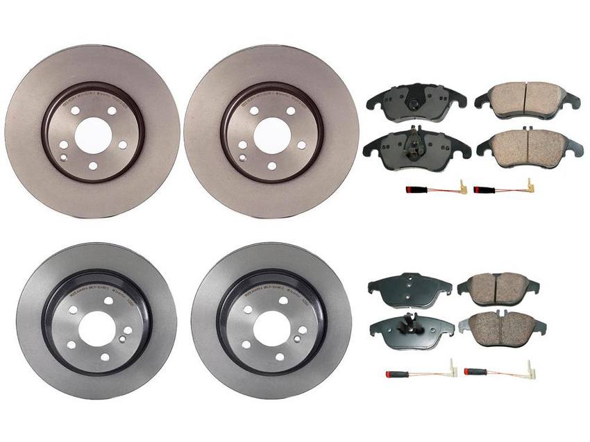 Mercedes Disc Brake Pad and Rotor Kit – Front and Rear (322mm/300mm) (Ceramic) (EURO) 000423091207 – Akebono Euro Ultra-Premium 4122637KIT