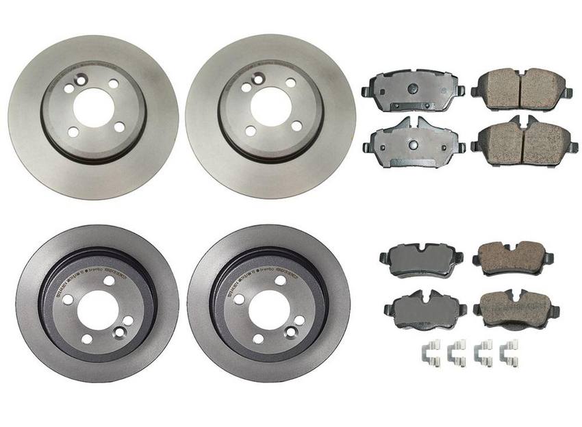 Mini Disc Brake Pad and Rotor Kit – Front and Rear (280mm/259mm) (Ceramic) (EURO) 34216794059 – Akebono Euro Ultra-Premium 4122644KIT