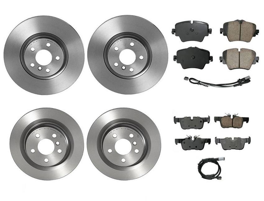 BMW Mini Disc Brake Pad and Rotor Kit – Front and Rear (330mm/300mm) (Ceramic) (EURO) 34216860403 – Akebono Euro Ultra-Premium 4122659KIT