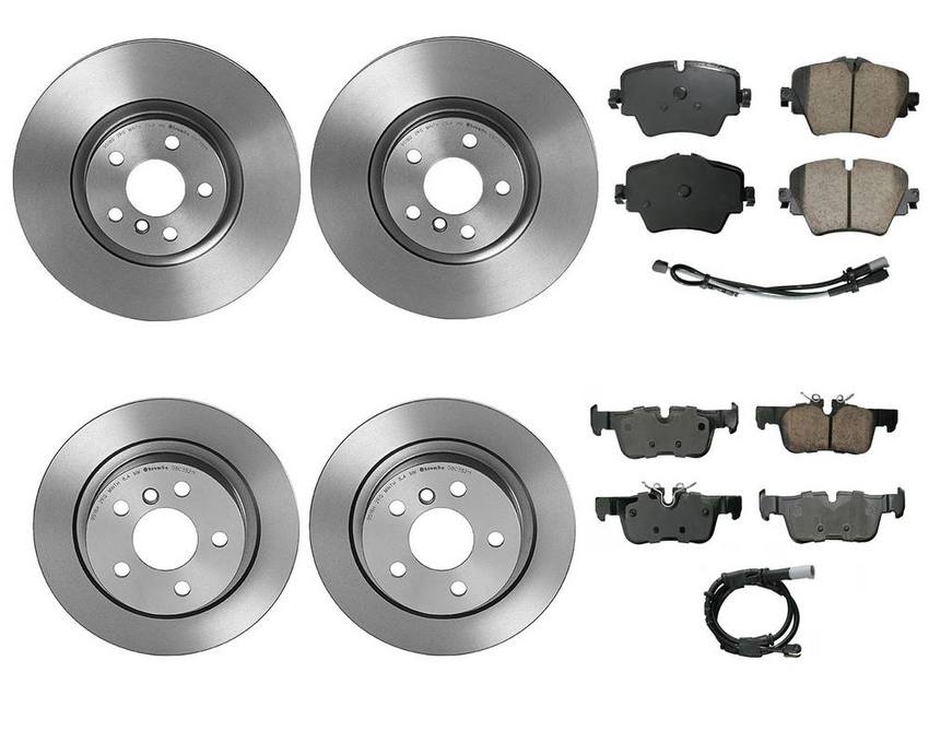 Mini Disc Brake Pad and Rotor Kit – Front and Rear (330mm/280mm) (Ceramic) (EURO) 34216860403 – Akebono Euro Ultra-Premium 4122660KIT