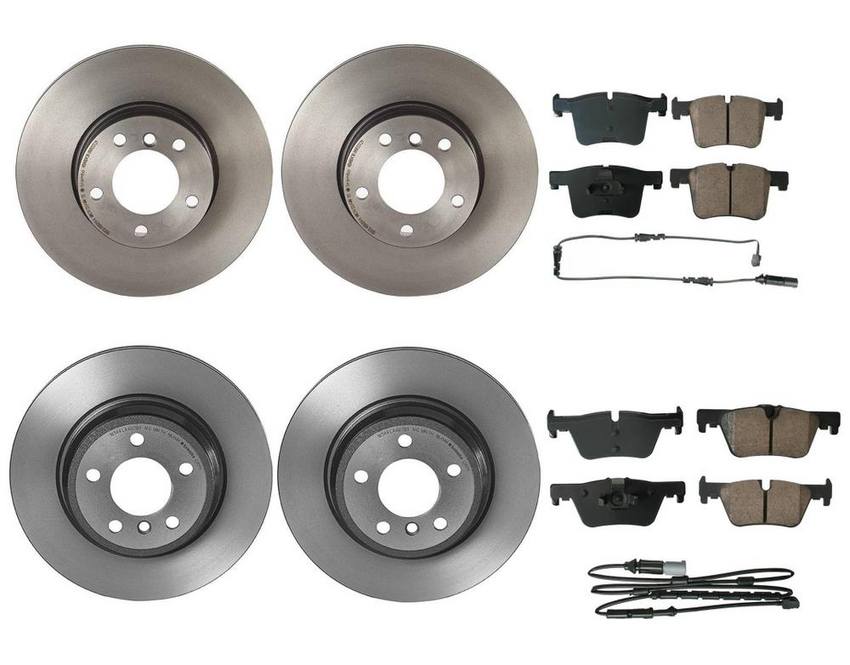 BMW Disc Brake Pad and Rotor Kit – Front and Rear (312mm/330mm) (Ceramic) (EURO) 34216873093 – Akebono Euro Ultra-Premium 4122664KIT