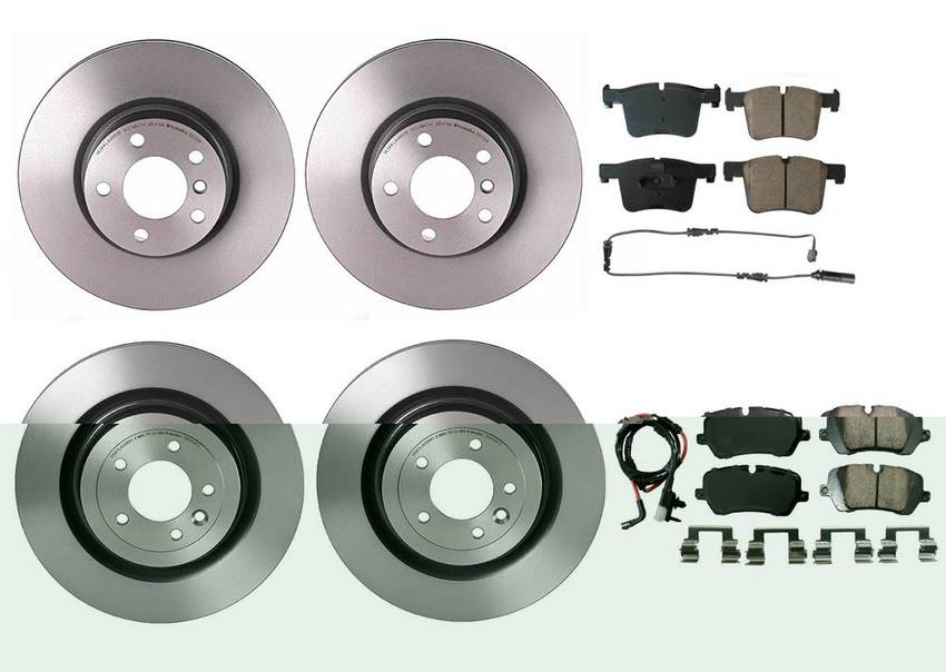 BMW Disc Brake Pad and Rotor Kit – Front and Rear (328mm/330mm) (Ceramic) (EURO) 34216885452 – Akebono Euro Ultra-Premium 4122666KIT