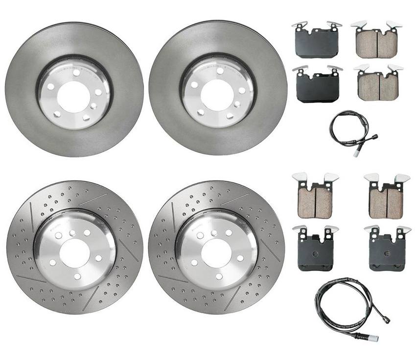 BMW Disc Brake Pad and Rotor Kit – Front and Rear (340mm/345mm) (Ceramic) (EURO) 34218099354 – Akebono Euro Ultra-Premium 4122673KIT