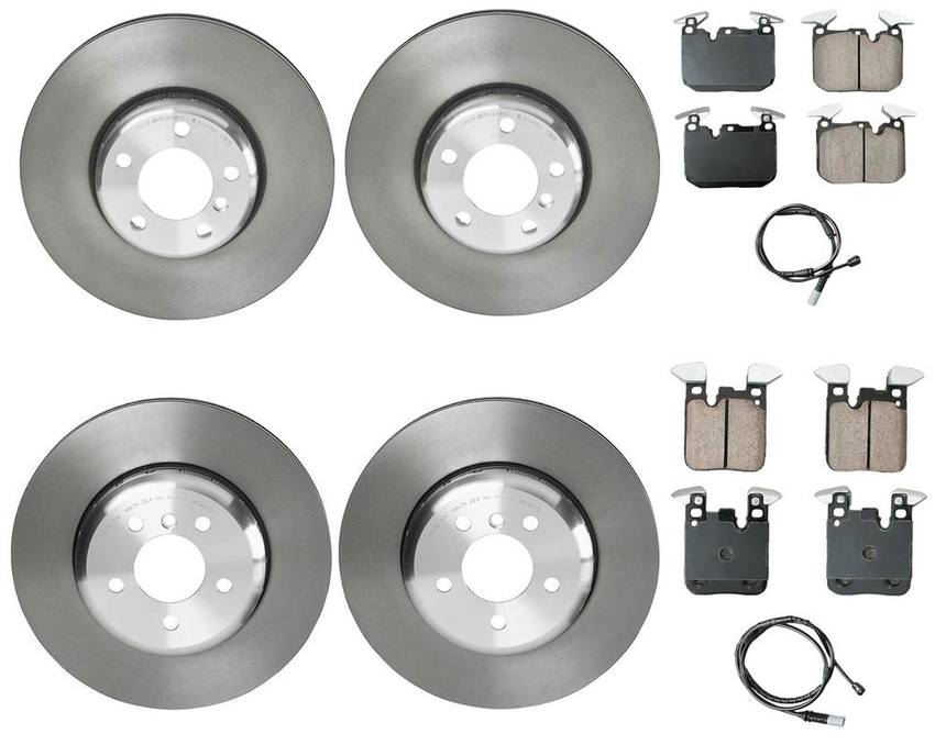 BMW Disc Brake Pad and Rotor Kit – Front and Rear (340mm/345mm) (Ceramic) (EURO) 34218099354 – Akebono Euro Ultra-Premium 4122676KIT