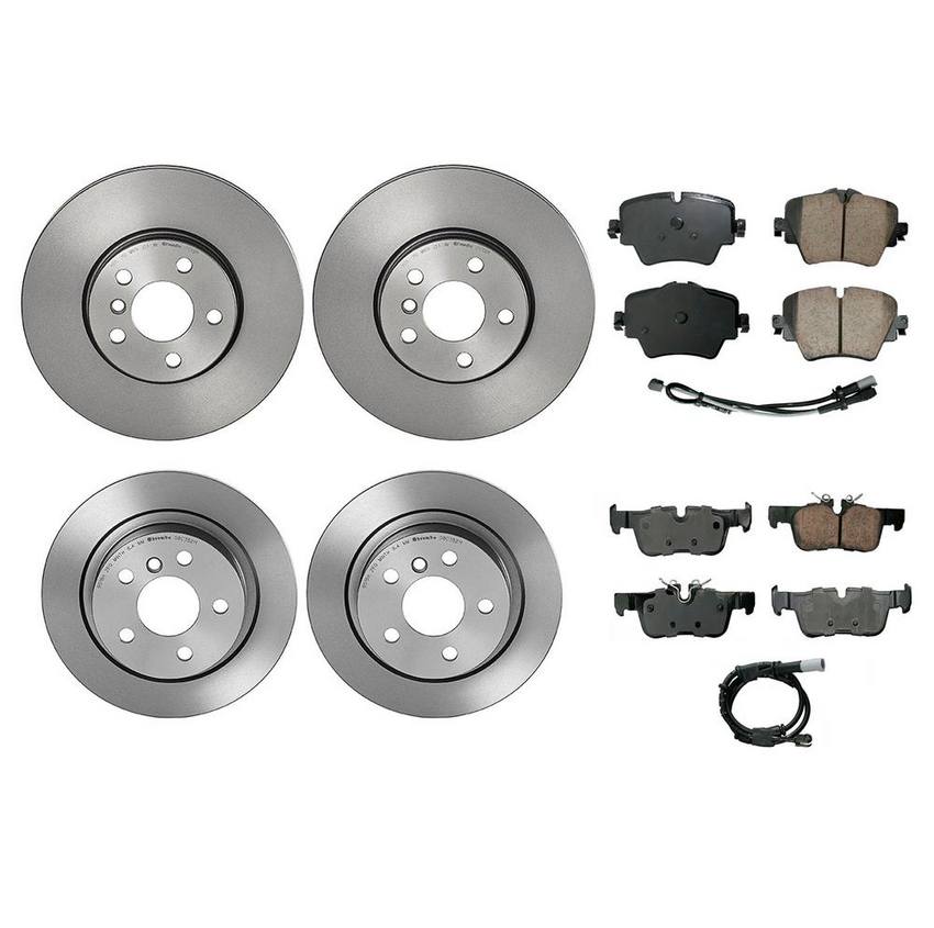 Mini Disc Brake Pad and Rotor Kit – Front and Rear (307mm/280mm) (Ceramic) (EURO) 34216860403 – Akebono Euro Ultra-Premium 4122683KIT