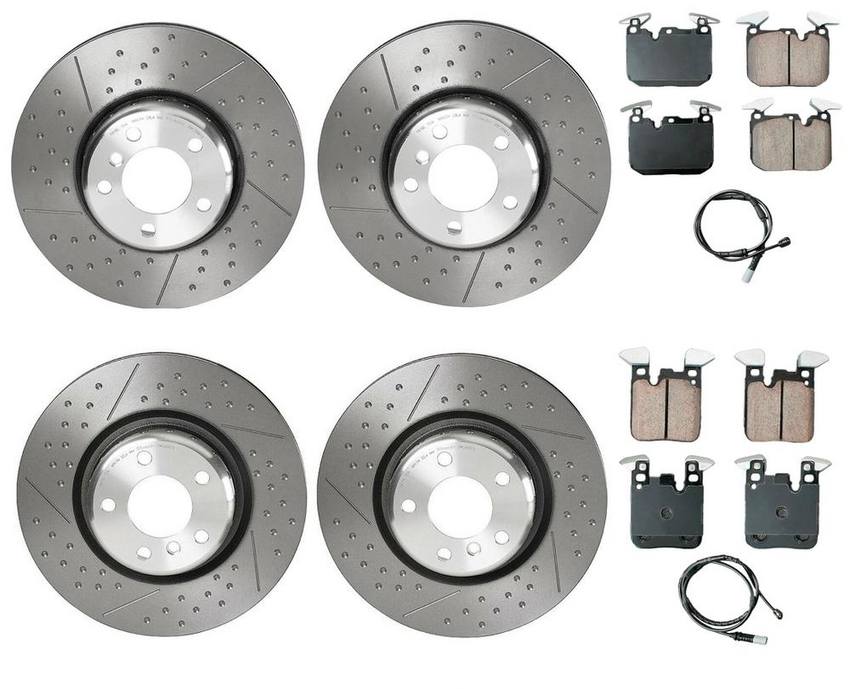 BMW Disc Brake Pad and Rotor Kit – Front and Rear (340mm/345mm) (Ceramic) (EURO) 34218099354 – Akebono Euro Ultra-Premium 4122695KIT