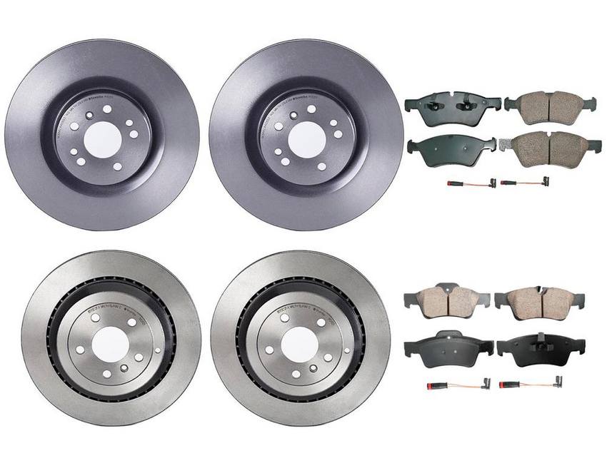 Mercedes Disc Brake Pad and Rotor Kit – Front and Rear (350mm/330mm) (Ceramic) (EURO) 164420262064 – Akebono Euro Ultra-Premium 4122703KIT