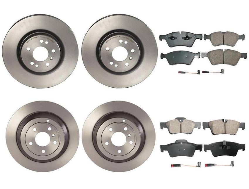 Mercedes Disc Brake Pad and Rotor Kit – Front and Rear (330mm/330mm) (Ceramic) (EURO) 164420262064 – Akebono Euro Ultra-Premium 4122704KIT