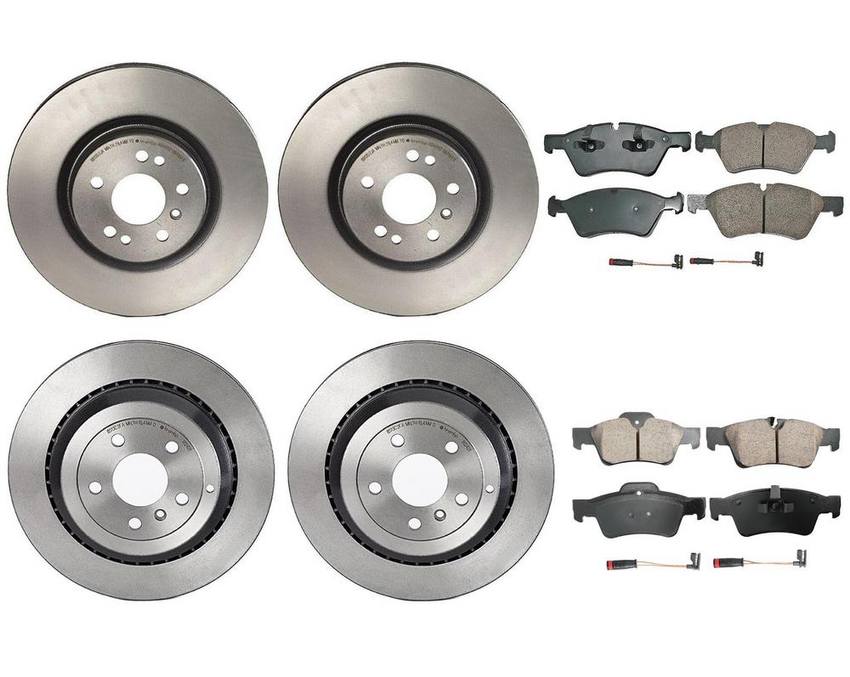 Mercedes Disc Brake Pad and Rotor Kit – Front and Rear (330mm/330mm) (Ceramic) (EURO) 164420262064 – Akebono Euro Ultra-Premium 4122706KIT