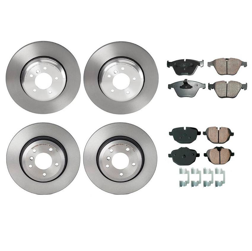 BMW Disc Brake Pad and Rotor Kit – Front and Rear (348mm/324mm) (Ceramic) (EURO) 34216885452 – Akebono Euro Ultra-Premium 4122708KIT