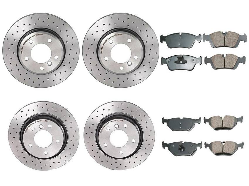 BMW Disc Brake Pad and Rotor Kit – Front and Rear (300mm/294mm) (Xtra) (Ceramic) (EURO) 34216864056 – Akebono Euro Ultra-Premium 4122713KIT