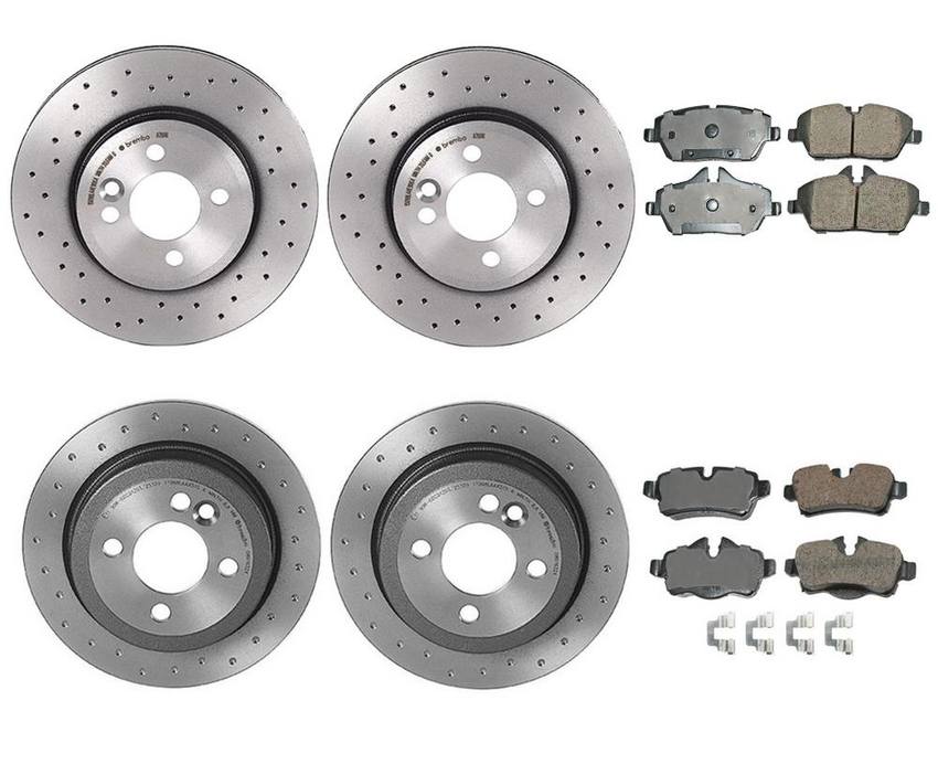 Mini Disc Brake Pad and Rotor Kit – Front and Rear (280mm/259mm) (Xtra) (Ceramic) (EURO) 34216794059 – Akebono Euro Ultra-Premium 4122724KIT