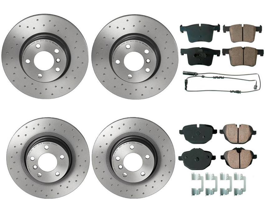 BMW Disc Brake Pad and Rotor Kit – Front and Rear (328mm/330mm) (Xtra) (Ceramic) (EURO) 34216885452 – Akebono Euro Ultra-Premium 4122731KIT