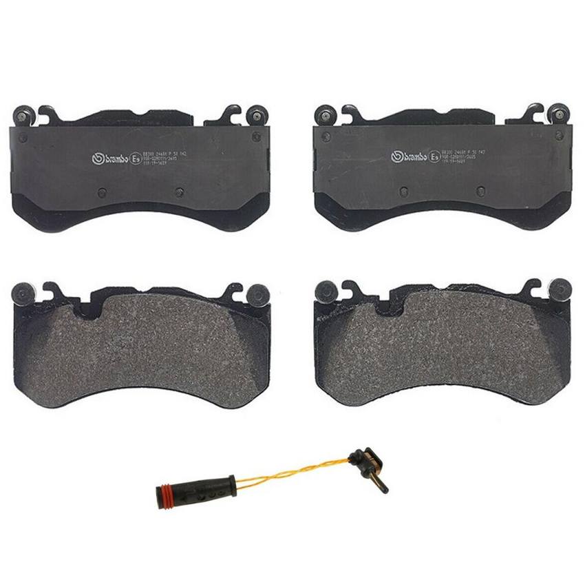 Mercedes Disc Brakes Kit –  Pads Front (Low-Met) (With Sensor) 008420412028 – Brembo 4132088KIT