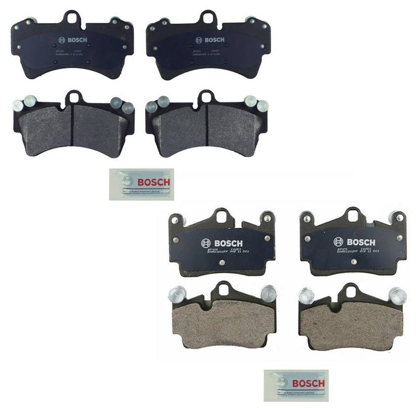 Audi Porsche Volkswagen Disc Brake Pad Set Kit – Front and Rear (Semi-Metallic) 7L0698151R