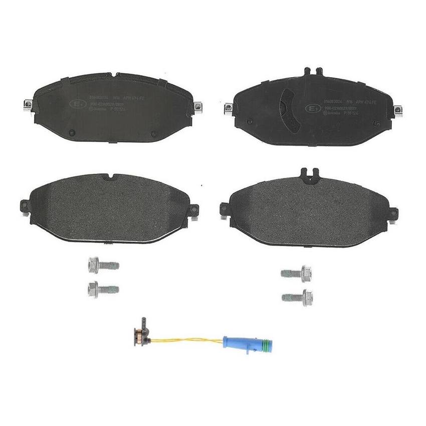 Mercedes Disc Brakes Kit –  Pads Front (Low-Met) (With Sensor) 1695401617 – Brembo 4165730KIT