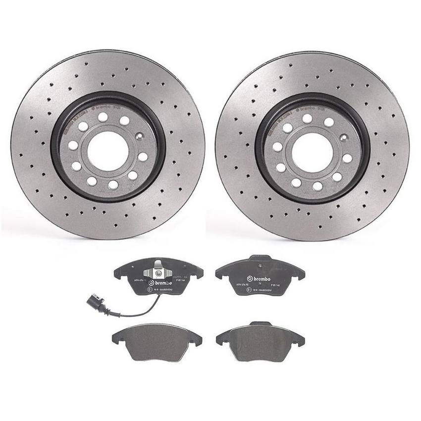 Audi VW Brakes Kit – Pads and Rotors Front (312mm) (Ceramic) 8J0698151C – Brembo 4165731KIT