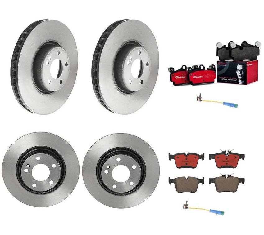 Mercedes Brakes Kit – Pads & Rotors Front and Rear (330mm/300mm) (Ceramic) 1695401617 – Brembo 4165733KIT