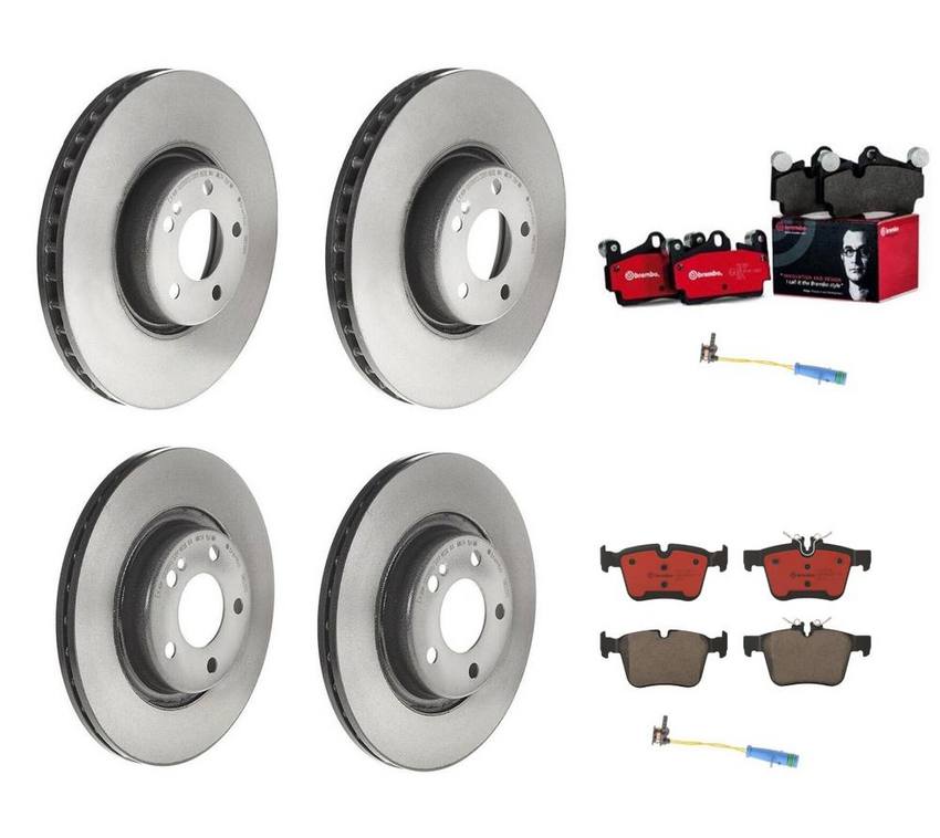 Mercedes Brakes Kit – Pads & Rotors Front and Rear (330mm/300mm) (Ceramic) 1695401617 – Brembo 4166783KIT