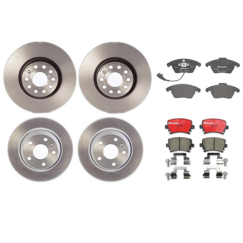 Audi Brake Kit – Pads and Rotors Front and Rear (312mm/286mm) (Ceramic) 8J0698151C – Brembo 4166816KIT