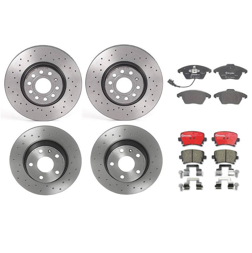 Audi Brake Kit – Pads and Rotors Front and Rear (312mm/286mm) (Ceramic) 8J0698151C – Brembo 4166828KIT