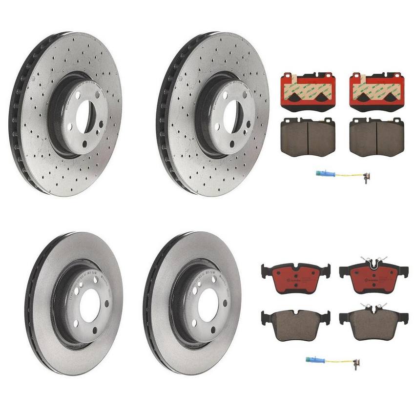 Mercedes Brakes Kit – Pads & Rotors Front and Rear (342mm/300mm) (Ceramic) 1695401617 – Brembo 4166884KIT