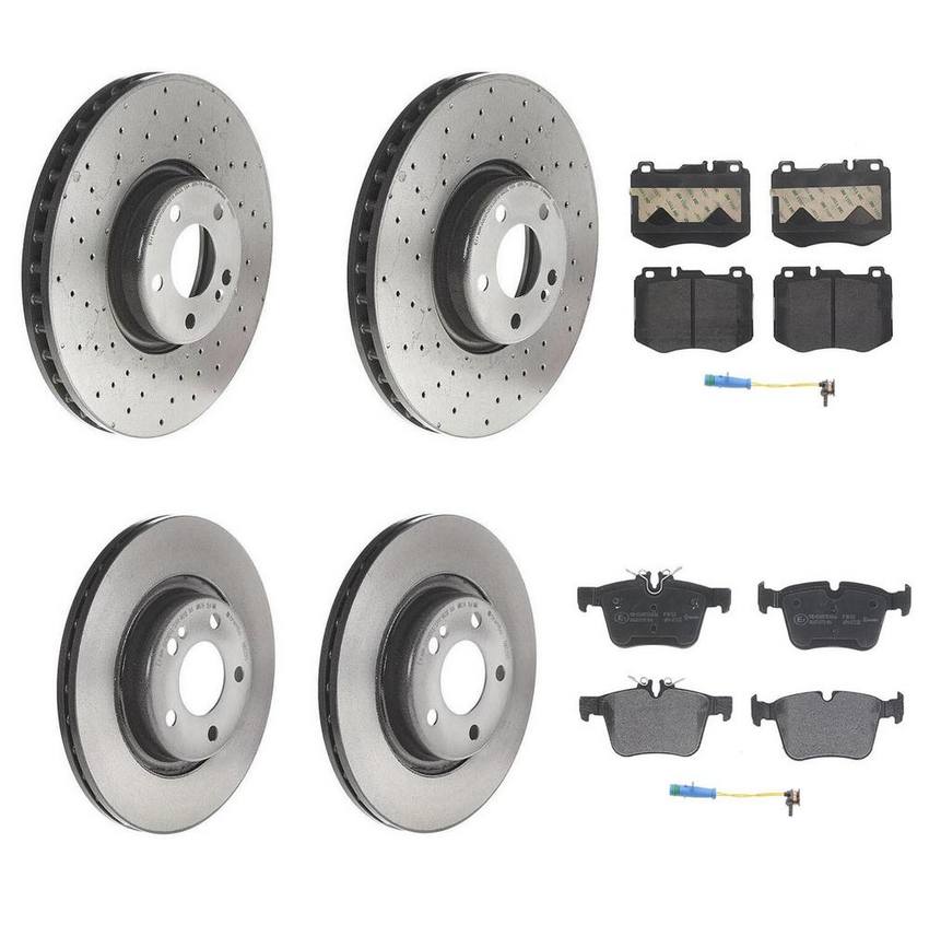 Mercedes Brakes Kit – Pads & Rotors Front and Rear (342mm/300mm) (Low-Met) 1695401617 – Brembo 4166887KIT